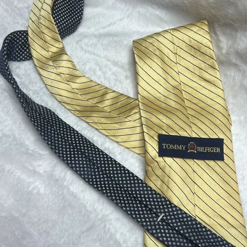 Tommy Hilfiger Silk Tie Yellow‎ Striped
